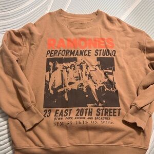 American Eagle Outfitters Tan Ramones Graphic Sweater